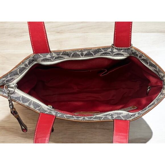 Vintage Coach 7023 Signature Denim Stripe Small Tote Bag & 8697 Skinny Wristlet - Picture 6 of 15